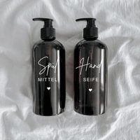 Set Handseife & Spülmittelspender I Pumpender Bad Kunststoff Geschenke Zum Einzug Geschenk Neues Zuhause, Haus Deko Küchen von RundeSacheDE