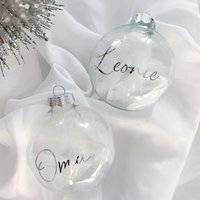 Weihnachtskugel Personalisiert Durchsichtig I Glas Mit Name Christbaumkugel Personalisiert Tarnsparent von RundeSacheDE