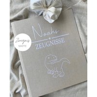 Zeugnismappe Junge | Dokumentenmappe I Personalisiert Dino Einschulung Geschenk Kinder von RundeSacheDE