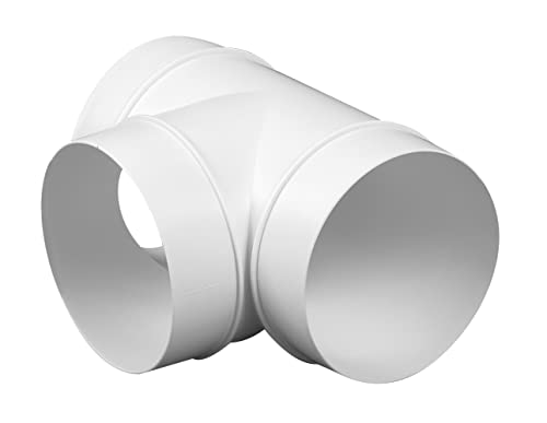 Rundrohrsystem PVC Lüftungsrohr Flexschaluch Bindeglieder Bogen Kniestück Verbinder Rückstauklappe T-Stück Reduktion Halter Adapter (Ø 125, T-Stück) von Rundrohrsystem Awenta