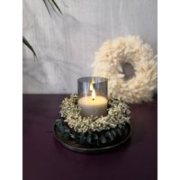 Tischkranz Mit Teller Und Led Kerze, Tischgesteck, Frühlingskranz, Frühlingsdeko, Trockenblumen Tischkranz Mit Teller Und Led Kerze, Tischgesteck, Frühlingskranz, Frühlingsdeko, Trockenblumen von RundumCreativ