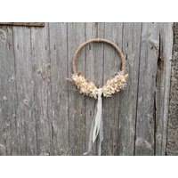 Trockenblumenkranz 25cm Jute I Blumenkranz Natur Boho Türkranz Wandkranz Trockenblumen Hoop Flowerhoop Geschenk von RundumCreativ