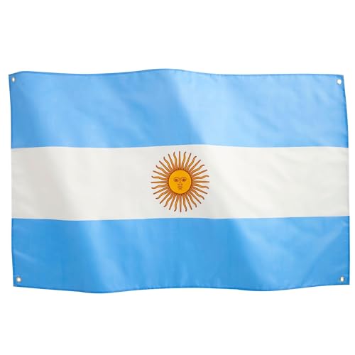 Runesol Argentinien Nationalflagge 3x5, 91x152cm, Argentinien Banner, 4 Ösen, Messingöse In Jeder Ecke, Weltmeisterschaft, Argentinien Unterstützer, Premium-Flaggen, Wasserdicht, Innen, Außen von Runesol