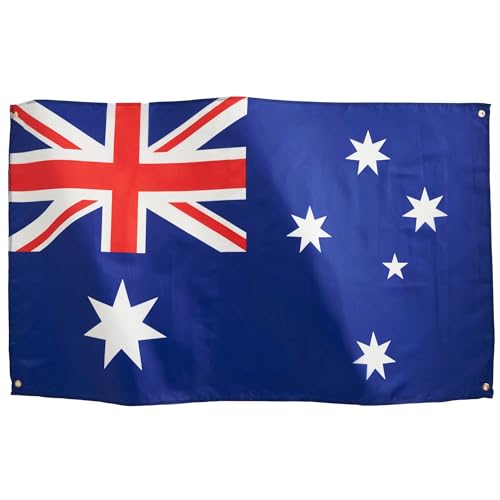 Runesol Australien Nationalflagge 3x5, 91x152cm, Aus-Banner, 4 Ösen, Australien-Tag, Australien Fußball, Rugby, WM-Feierlichkeiten, Premium-Flaggen, Wasserdicht von Runesol