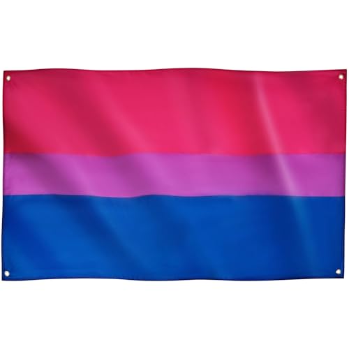 Runesol Flagge Bisexuelle, 91x152cm, Bi-Fahne, Pride Flagge, LGBTQ+, Parade, Festival, Party, Karneval, Stolzparaden, LGBTQ+ Geschichtsmonat, Tag des Schweigens, satte Farben von Runesol