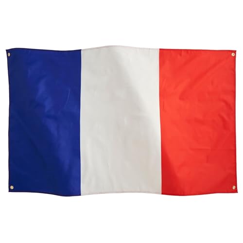 Runesol Frankreich-Flagge, 3 x 5, 91x152 cm, Français Banner, 4 Ösen, Messingöse Jeder Ecke, Euro Feiern, Frankreich Fußball, Sechs-Nationen-Rugby, Eurovision 2024 Deko, Premium Fahnen, Innen, Außen von Runesol