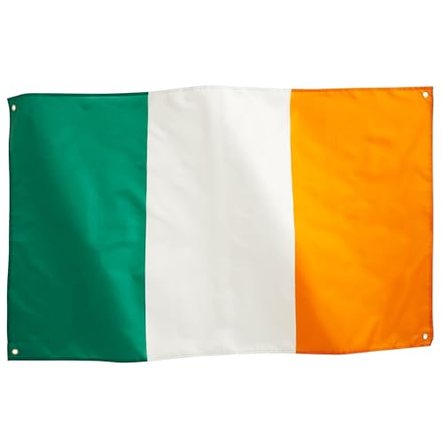 Runesol Republik Irland Nationalflagge 3x5, 91x152cm, Tricolour Banner, 4 Ösen, Messingöse In Jeder Ecke, Sechs-Nationen-Rugby, Irische Feierlichkeiten, St. Patrick's Tag, Premium-Flagge, Wasserdicht von Runesol