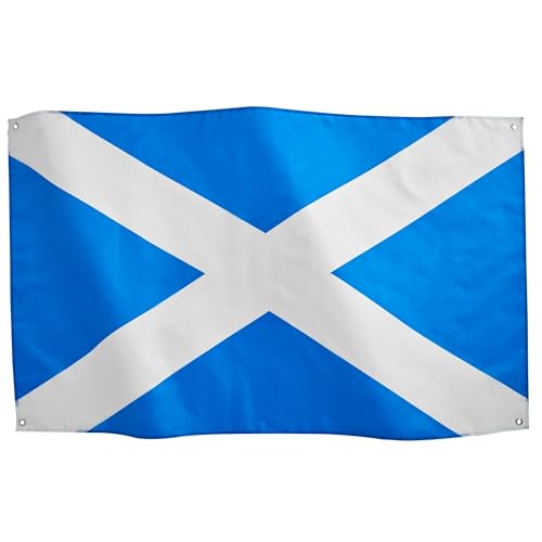 Runesol Schottland Nationalflagge 3x5, 91x152cm, Saltire St Andrew's Cross Banner, Sechs-Nationen-Rugby, Darts, Schottische Feierlichkeiten, Premium-Flaggen, Wasserdicht von Runesol