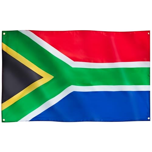 Runesol Südafrika Flagge, 91x152cm, Afrika Fahne, 4 Ösen, Regenbogennation Flagge, SA Flagge, Afrika-Tag, Tag der Freiheit, Internationaler Weltkulturtag, Premium Fahnen für draußen und drinnen von Runesol