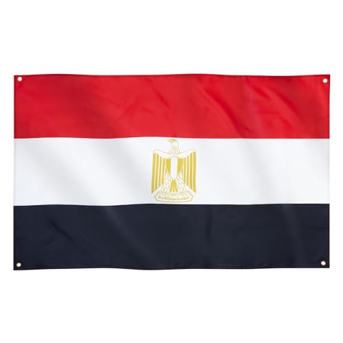 Runesol Ägypten Flagge, 91x152cm, 3ft x 5ft, 4 Ösen, ägyptische Flagge, Misr, علم مصر, Premium-Fahnen für drinnen und draußen, Tag der Befreiung des Sinai, Afrika-Tag, lebendige Farben von Runesol