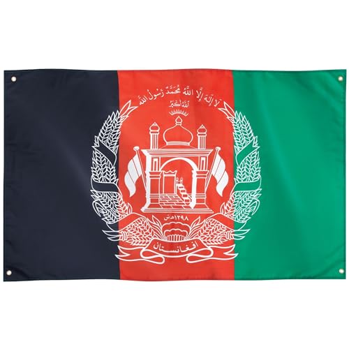 Runesol Afghanistan Flagge, 91x152cm (3ft x 5ft), 4 Ösen, afghanische Flagge, د افغانستان بیرغ, Premium-Fahnen für drinnen und draußen, lebendige Farben von Runesol