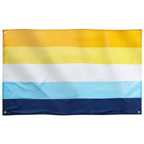 Runesol Aroace Flagge, 91x152cm, 3 x 5ft, 4 Ösen, LGBT Flagge, Pride Flagge, Stolzparaden, LGBTQ+ Geschichtsmonat, Tag des Schweigens, Premium-Fahnen für drinnen und draußen, lebendige Farben von Runesol