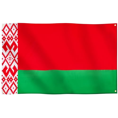 Runesol Belarus Flagge, 91x152cm, 4 Ösen, eine in jeder Ecke, Victory Day, Republik Belarus Fahne, Belorussia, Siegestag, Premium-Flaggen für drinnen und draußen, Fahne, Bielorussia, Weißrussland von Runesol