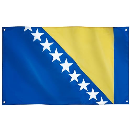 Runesol Bosnien und Herzegovina Flagge, 91x152cm (3ft x 5ft), 4 Ösen, Länderfahne Bosna i Hercegovina,Unabhängigkeitstag, Premium-Fahnen für drinnen und draußen, lebendige Farben von Runesol