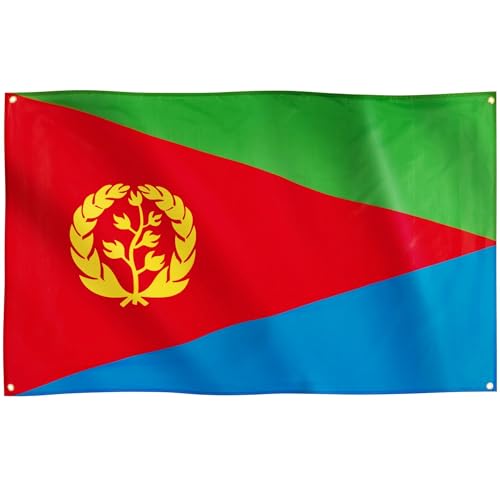 Runesol Eritrea Flagge, 91x152 cm, 4 Ösen, eine in jeder Ecke, Eritreische Staatsflagge, Premium-Flaggen für drinnen und draußen, Fahne, lebendige Farben von Runesol