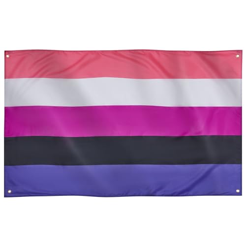 Runesol Genderfluid Flagge, 91x152cm, 3 x 5ft, 4 Ösen, Pride Flagge LGBT, Stolzparaden, LGBTQ+ Geschichtsmonat, Tag des Schweigens, Internationaler Tag gegen Homophobie, lebendige Farben von Runesol