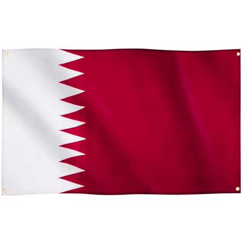 Runesol Katar Flagge, 91x152cm, 4 Ösen, eine in jeder Ecke, Al-Akhdar, Arabische Staatsflagge, Kattar, Premium-Flaggen für drinnen und draußen, Fahne, lebendige Farben von Runesol