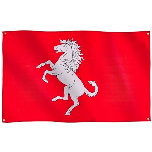 Runesol Kent Flagge, 91x152cm, 4 Ösen, Kent Day, britische Regionalflagge, Premium-Fahnen für drinnen und draußen, lebendige Farben, Banner von Runesol