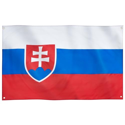 Runesol Slowakei Flagge, 91x152cm (3ft x 5ft), 4 Ösen, slowakische Flagge, Nationalflagge Slowakei, Premium-Fahnen für drinnen und draußen, lebendige Farben von Runesol