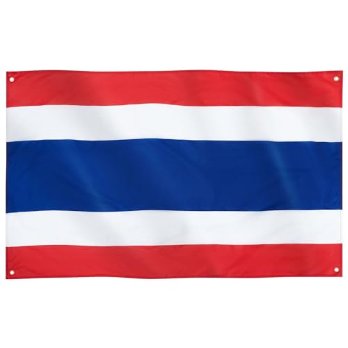 Runesol Thailand Flagge, 91x152cm, 3ft x 5ft, 4 Ösen, thailändische Flagge, Thai Flagge dreifarbig, Thong Trairong, Chakri-Tag, Songkran, lebendige Farben von Runesol