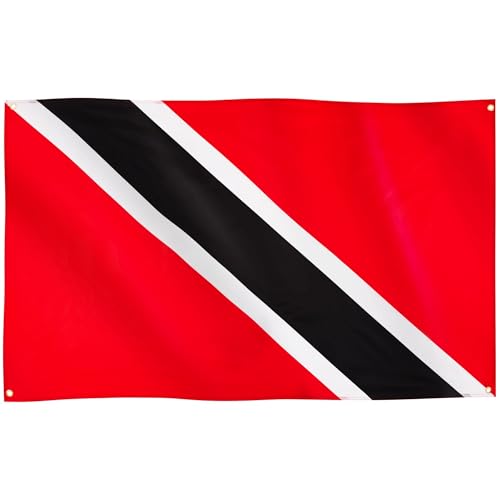 Runesol Trinidad und Tobago Flagge, 91x152 cm, 4 Ösen, eine in jeder Ecke, Karibik-Flagge, Trini Flagge, Nationalflagge, Premium-Flaggen für drinnen und draußen, Banner, lebendige Farben von Runesol
