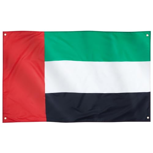 Runesol VAE Flagge, UAE 91x152cm (3ft x 5ft), 4 Ösen, Eid, Vereinigte Arabische Emirate Flagge, Emirati Fahne, lebendige Farben von Runesol