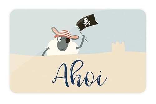 Frühstücksbrettchen Schneidebrett Vesperbrett Themenwelt: Küste und Meer (Ahoi - Blau/Beige - 3108541) von Rungassi