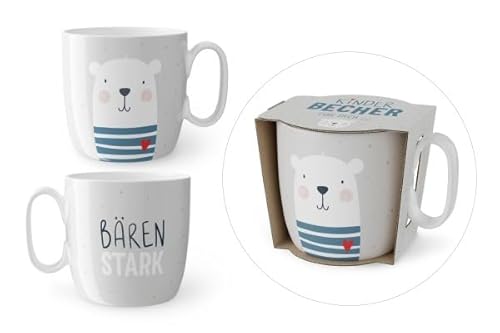 Kindertasse Kinderbecher Tasse Becher Porzellan 150ml (Bärenstark - Bär) von Rungassi
