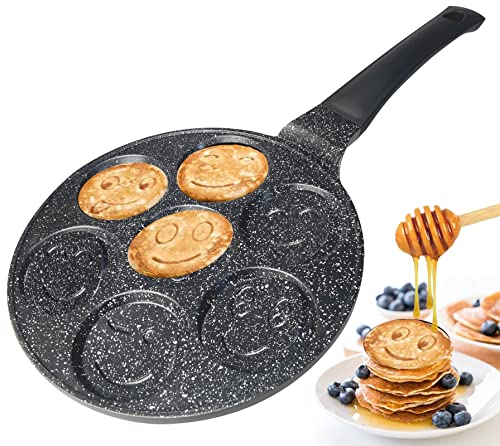 Rungassi Pfannkuchen Emoij Cartoon Pfanne Alu-Guss Ø26cm Induktion Crepe Pfanne, Bratpfanne für Pancake. von Rungassi