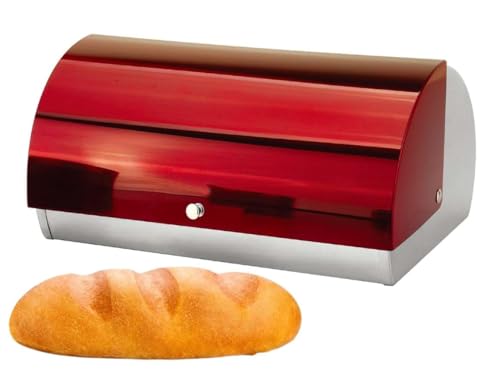 Rungassi Brotkasten Brotbox Brotbehälter Metall (Rot-Metallic - 89547331) von Rungassi