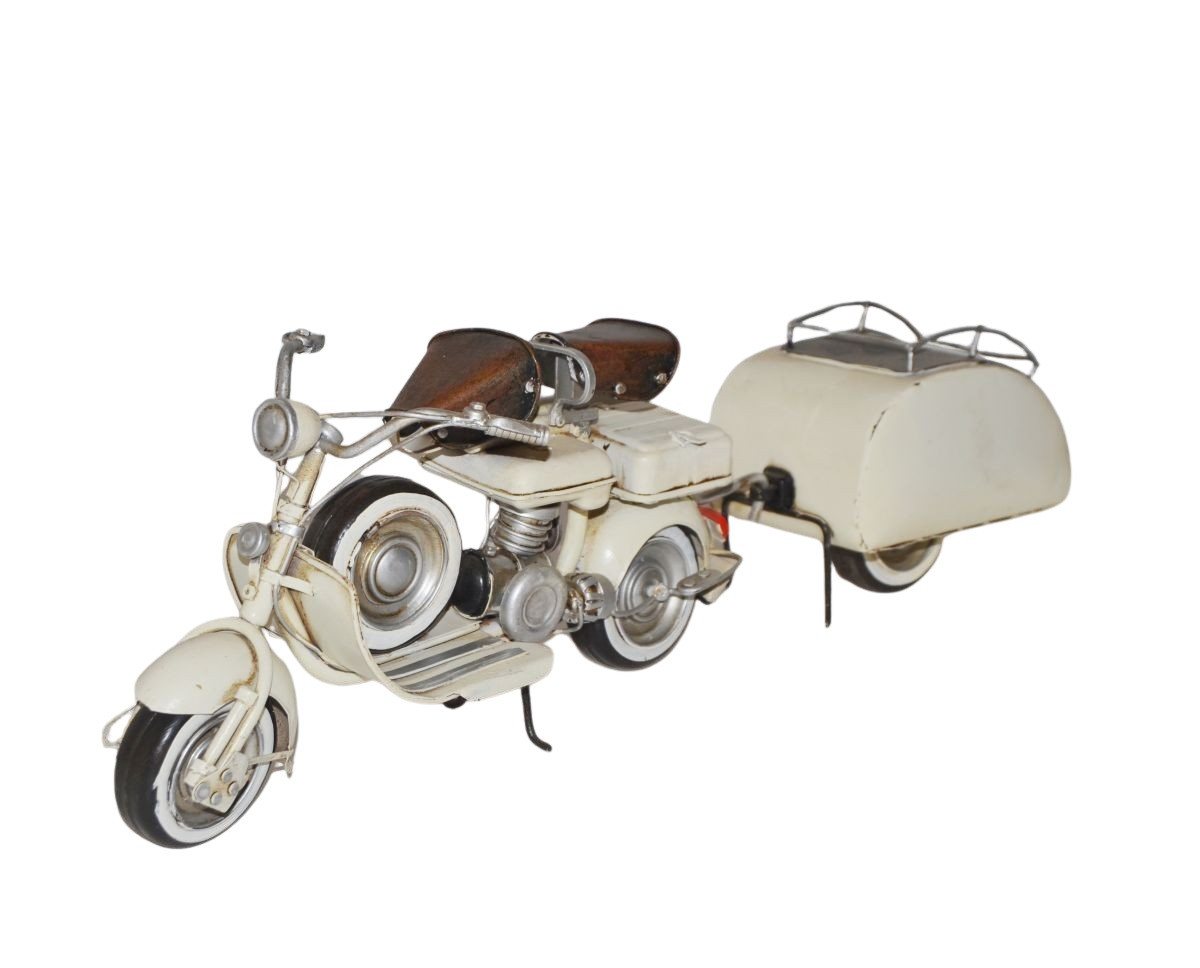 Rungassi Dekoobjekt Nitsche Blechmodell Roller mit Kofferanhänger Bj.1954 (37715) Modell von Rungassi