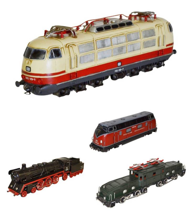 Rungassi Dekoobjekt XXL Lok Modelleisenbahn Blechmodell aus Metall Dekoobjekt Farbe: beige von Rungassi