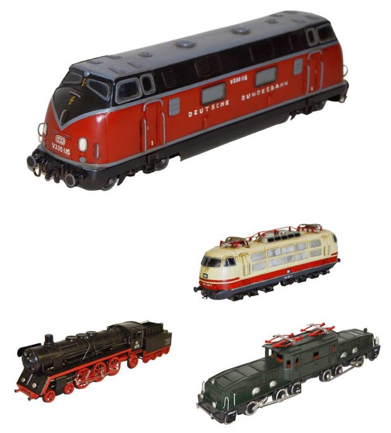 Rungassi Dekoobjekt XXL Lok Modelleisenbahn Blechmodell aus Metall Dekoobjekt Farbe: rot von Rungassi
