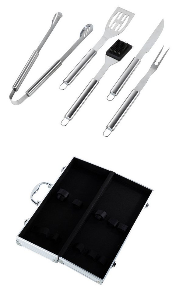 Rungassi Grillbesteck-Set Edelstahl Grillbesteck im Alu Koffer 6 teilig Art.60066 von Rungassi