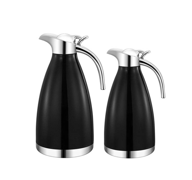 Rungassi Isolierkanne 2er Set Thermoskanne Isolierkanne Kaffeekanne 1 Liter + 1,5 Liter, (Set bestehend aus 2 Kannen) von Rungassi