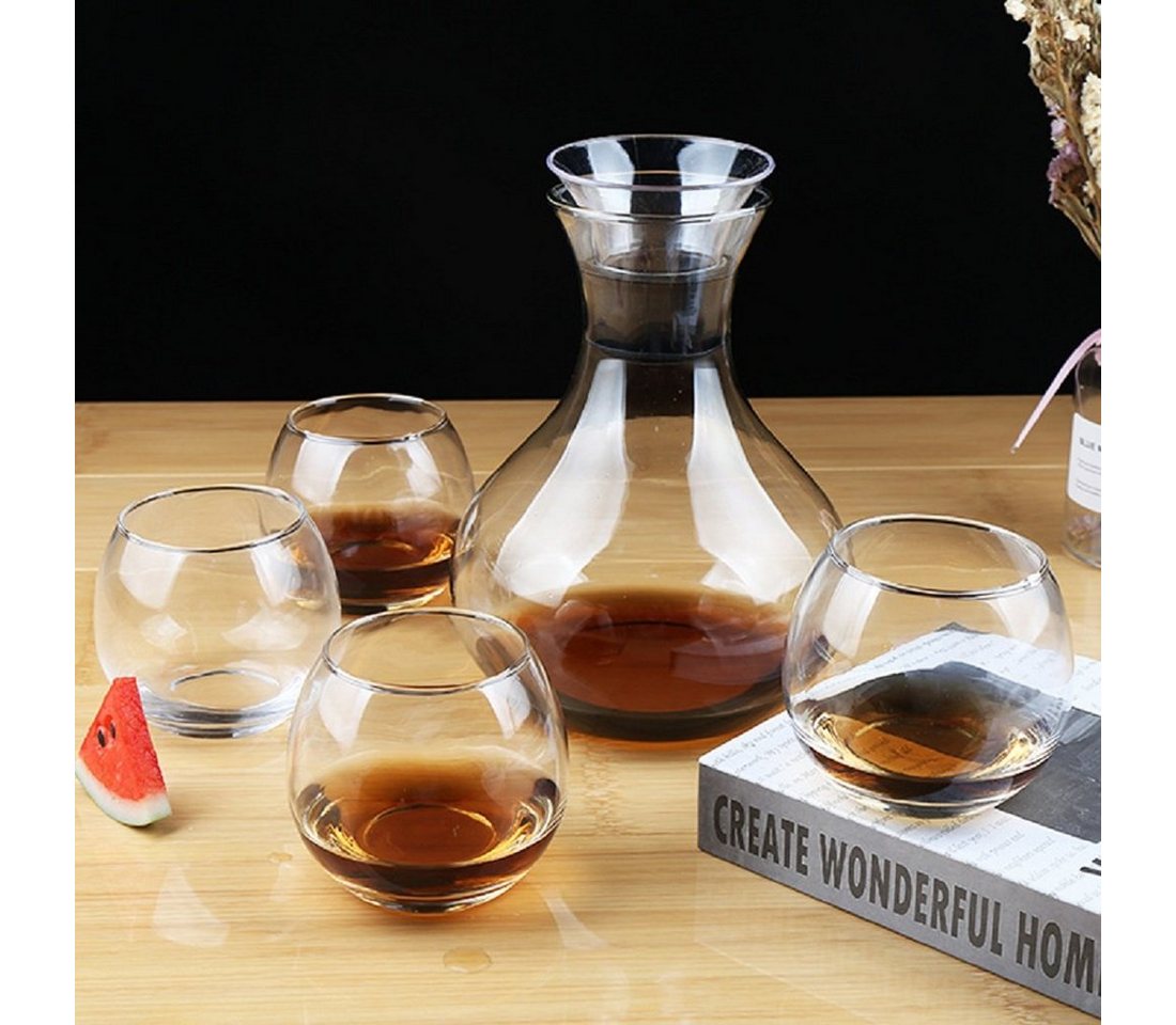 Rungassi Karaffe Karaffe mit 4 Gläser 335ml Wasser Cognac Whisky-Gläser G02 von Rungassi
