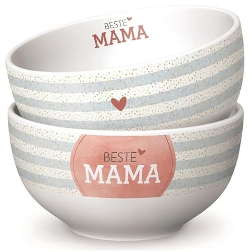 Rungassi Müslischale Bowl Dessert-Schale Salat-Schüssel (Beste Mama - Weiß/Grau - 9557651) von Rungassi