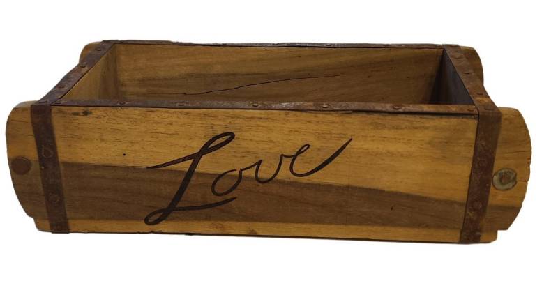 Rungassi Schubladenbox alte Ziegelform "Love" Unika alte Backsteinform Ho von Rungassi