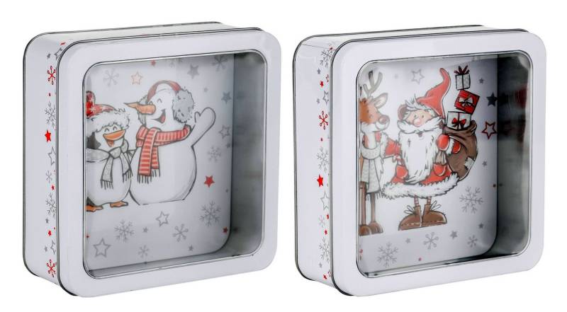 Rungassi Vorratsdose 2er Set Weihnachts Keksdose Plätzchendose Weihnachtsgebäckdose von Rungassi