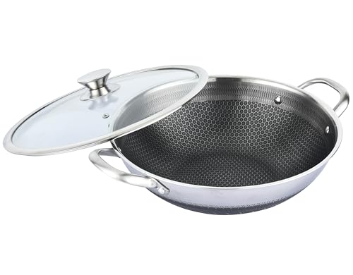 Rungassi Wok Pfanne Wokpfanne mit Glasdeckel Edelstahl Induktion Ø32cm CF-PW32 Rungassi Wok Pfanne Wokpfanne mit Glasdeckel Edelstahl Induktion Ø32cm CF-PW32 von Rungassi