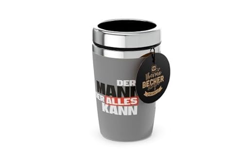 Thermobecher Isolierbecher Thermo Kaffeebecher To Go 240ml (Der Mann der Alles kann) von Rungassi