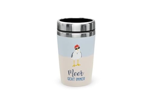 Thermobecher Isolierbecher Thermo Kaffeebecher To Go 240ml (Möwe - Meer geht immer) von Rungassi