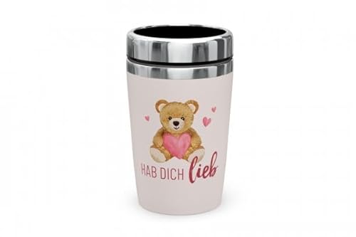 Thermobecher Isolierbecher Thermo Kaffeebecher To Go 240ml Thema: Mama/Papa/Emotionen (Hab dich lieb - Rosa - 3883891) von Rungassi