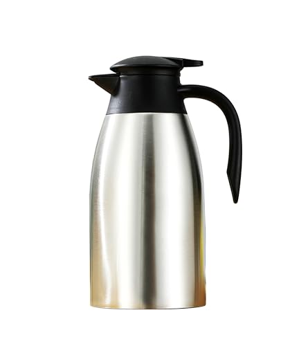 Thermoskanne Isolierkanne Kaffeekanne 2 Liter CF-ThERM2 (Silber) von Rungassi