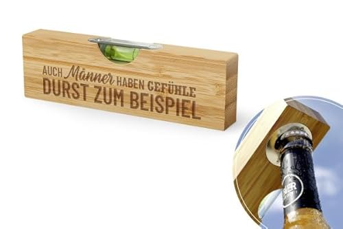 Wasserwaage mit Flaschenöffner Kapselheber Bieröffner (Männergefühle - Durst) von Rungassi