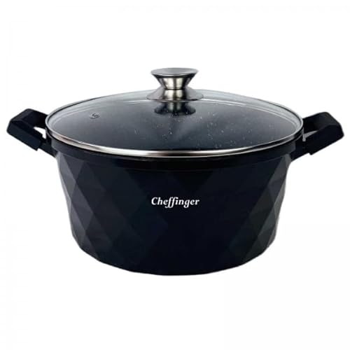 XXL Kochtopf Topf Kasserolle Glasdeckel Aluguss Induktion Ø 32 cm CF-DIAC32 schwarz XXL Kochtopf Topf Kasserolle Glasdeckel Aluguss Induktion Ø 32 cm CF-DIAC32 schwarz von Rungassi