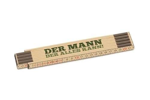 Zollstock Meterstab Holz Gliedermaßstab Geschenk (Der Mann der alles kann) von Rungassi