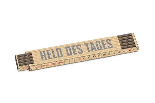 Zollstock Meterstab Holz Gliedermaßstab Geschenk für Dich (Held des Tages) von Rungassi