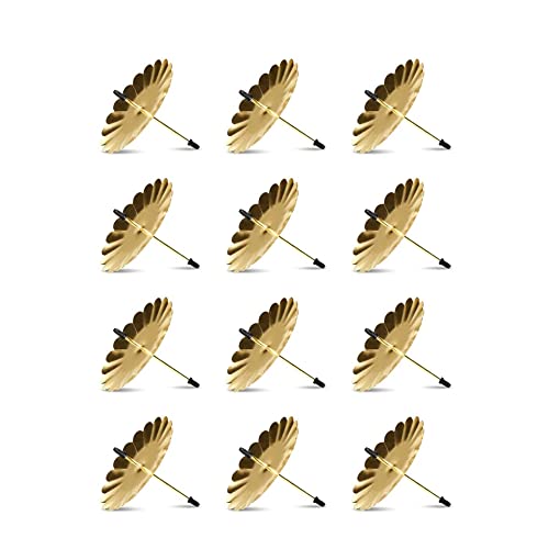 Runiash 12 Stück Kerzenhalter Teller Kerzenhalter Ständer Kranz Kerze Teelichtständer Ornament für Home Shop Festival Party Dekoration (Golden) von Runiash