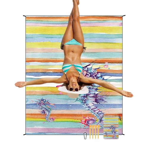 Runkoyea Strandpicknickdecke, tragbare Picknickdecke,wasserdichte Stranddecke 86.61x70,87 Zoll | Leichtes Camping -Pad mit 4 Ecktaschen und 4 Stiften Windschutz Teppich für den Hinterhof -Faulenging Runkoyea Strandpicknickdecke, tragbare Picknickdecke,wasserdichte Stranddecke 86.61x70,87 Zoll | Leichtes Camping -Pad mit 4 Ecktaschen und 4 Stiften Windschutz Teppich für den Hinterhof -Faulenging von Runkoyea